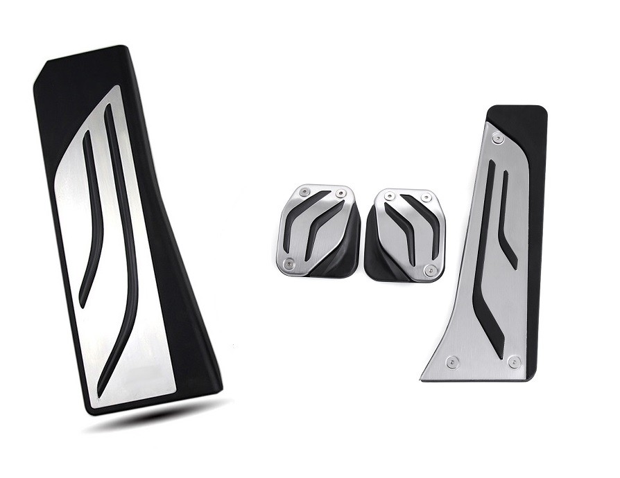 Pédalier alu aluminium brossé BMW Série 5 F18 accessoire intérieur pour boîte manuelle 6 vitesses