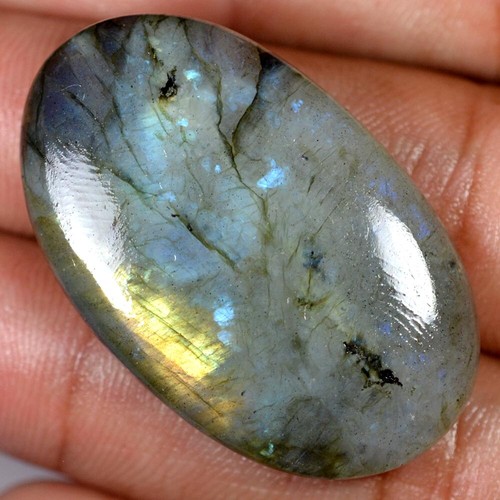 100% Naturel Flamboyant Labradorite 75.15Cts. Ovale Cabochon Desseré