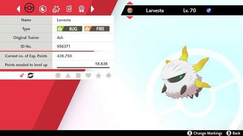 Pokemon Sword & Shield Shiny Larvesta 6IV Max EVs