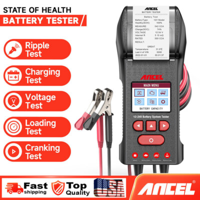 ANCEL BST600 12V & 24V 100-2000 CCA Car Battery Tester Analyzer With Printer