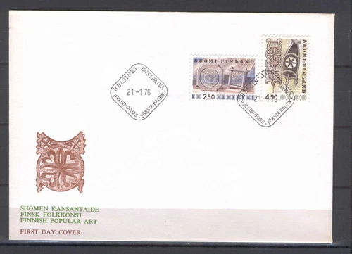 Finland C87 FDC 1976 2v Wooden Sculpture Art CV 5 eur