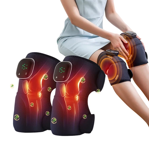 Electric Heated Vibration Knee Massager Joint Brace Therapy Shoulder Pain Relief