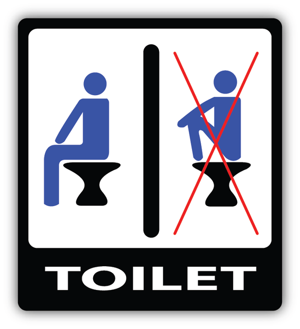 Funny Warning Sign Do Not Sit On The Toilet Car Bumper Sticker Decal