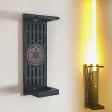 Lightsaber Wall Mount, Lightsaber Stand with Galactic Empire Logo, Lightsaber Wa