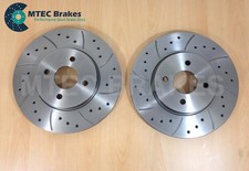 FORD FOCUS ST170 NEW FRONT Drilled Grooved Brake Discs