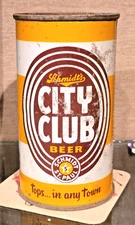 1950 NON-IRTP SCHMIDT'S CITY CLUB FLAT TOP BEER CAN  SCHMIDTS ST PAUL
