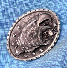 Eagle Head USA Belt Buckle American Patriot Western Sportsman Vtg ETC .NOX375