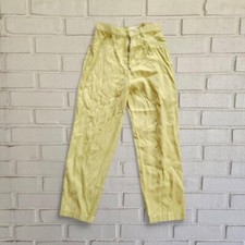 Vtg 90s Lime Green Pants, Cach , Cotton, Acetate, 26" - 30" Waist