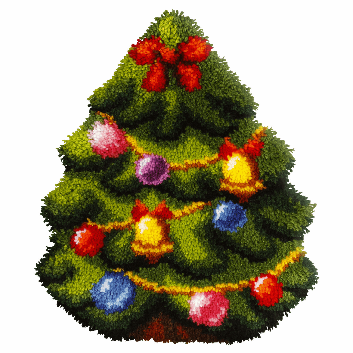Minerva Latch Hook Kit Cushion Shaped Christmas Tree Orchidea Orc.4096 - Image 2