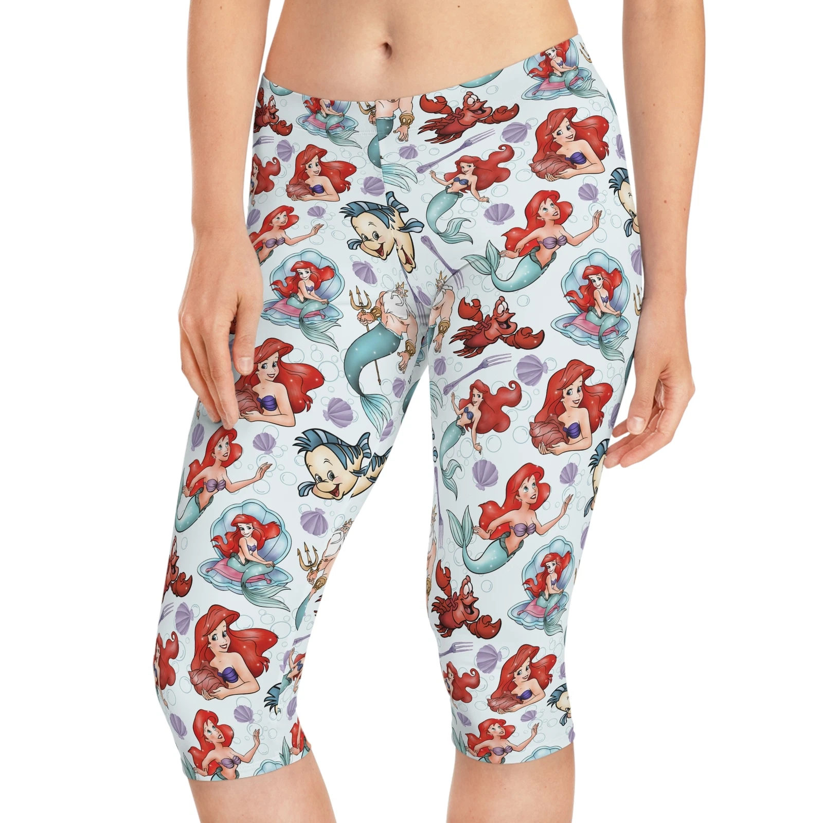 Little Mermaid Women's Capri Leggings, Gift for Her