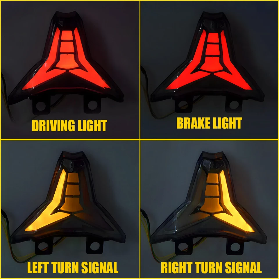 Luz trasera LED integrada señal de giro para KAWASAKI Ninja ZX-10R ZX-6R 2019-2023 Foto 3 de 4