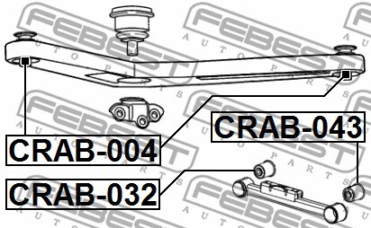 CRAB-004 FEBEST Control Arm-/Trailing Arm Bush for CHRYSLER,DODGE,JEEP