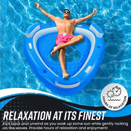 Multi Person Inflatable Zone Tech Inflatable Island Pool Float Raft Multi Person Relaxing pool ...