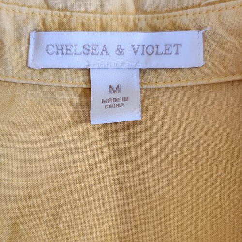 Chelsea & Violet Womens SZ M Butter Yellow Long Sleeve Shirttail Hem Button Down - Picture 14 of 15