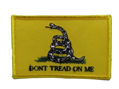 White Snake Gadsden Don't Tread On Me Flag Wholesale lot of 3 Iron On Patch