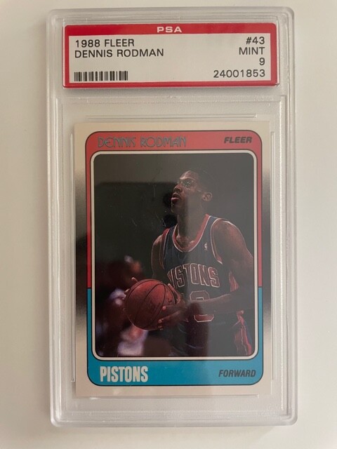 1988 Fleer Dennis Rodman Rookie Card RC PSA 9 Detroit Pistons