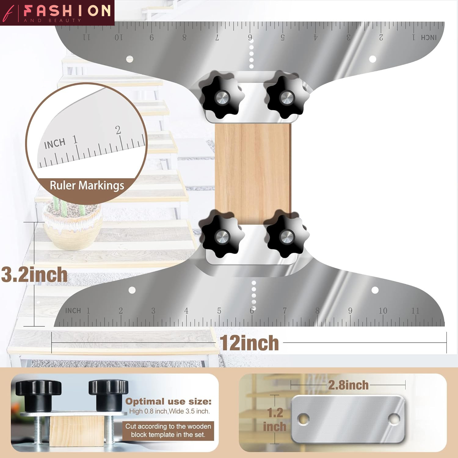 Stair Tread Template Tool, Stair Tread Jig Set, Stair Measuring Tool