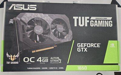 NEW NIB ASUS GEFORCE GTX 1650 TUF Gaming OC Edition 4GB GDDR6 TUF