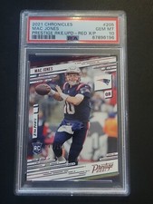 Mac Jones 2021 Panini Chronicles Prestige #205 RED FOIL RC /199 Patriots PSA 10 