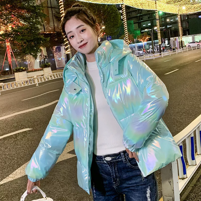 Gloss Puffer Jacket - Light Blue