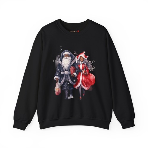 Schwarzer Weihnachtsmann Weihnachten Party Pullover Shirt Damen Herren Urlaub Pullover - Bild 8 von 20