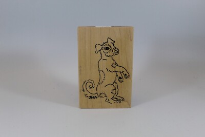 Dancing Dog 2.75 x 4.25'' Rubber & Wood Stamp N Plus Scrap N