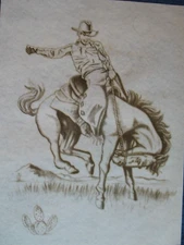 * TRI CHEM 2411 BRONCO BUSTING RODEO COWBOY Picture TRICHEM 1824
