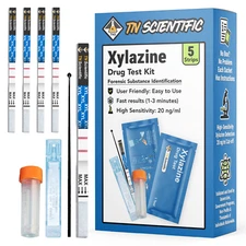 TN Scientific (XYL) Drug Test Strip Kit [5 Pack] - Powder, Liquid, & Urinalysis
