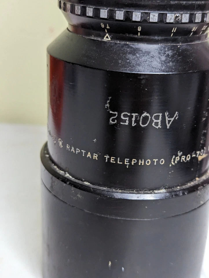 *PARA REPUESTOS* Lente teleobjetivo Wollensak Pro-70, 15 pulgadas f/5,6 Raptar COMO ESTÁ Foto 4 de 4