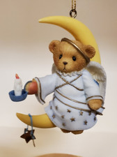 Cherished Teddies Angel Sitting Moon Hanging Ornament. Christmas. Holiday. 2000
