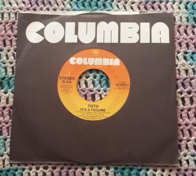 Toto 45 Rosanna / It's A Feeling 1982 Columbia 18-02811 vg+