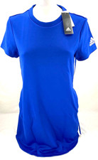 NEW Adidas Sport Comfort SS Pocket Scoop Neck Tee Shirt Dress Blue Women's S