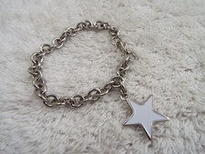 Silvertone White Star Charm Bracelet