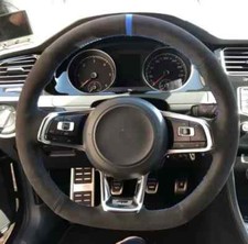 Vw Golf R Gti Mk7 Suede Alcantara Steering Wheel Cover Blue Stripe Polo Scirocco Vw Golf R Gti Mk7 Suede Alcantara Steering Wheel Cover Blue Stripe Polo Scirocco