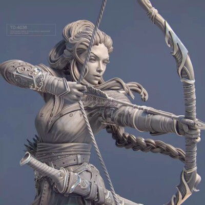 1:24 75mm resin figure model Cangmang Tribe Archer Girl Unassembled Unpainted