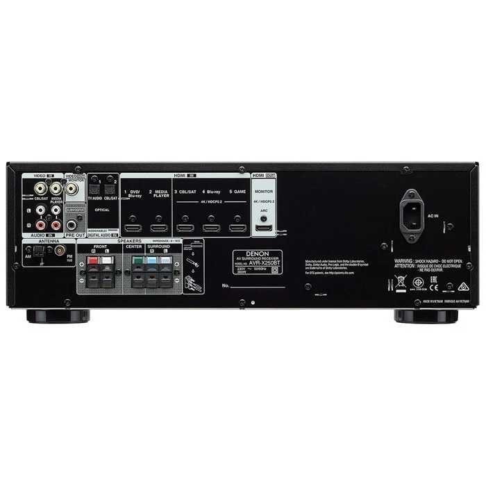 Denon AVR-X250BT 5.1ch AV Surround Receiver Black AC 220V 60Hz