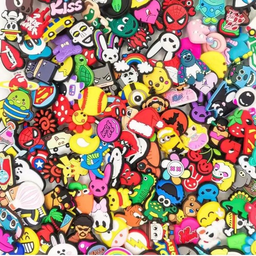 30/50/100pc Croc Charms Mega Value Bundle Random Mix Shoe Charms Cartoon Tool UK - Picture 8 of 12