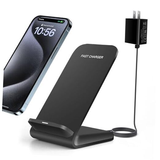20W Fast Wireless Charging Stand with Adapter Compatible with iPhone Samsung