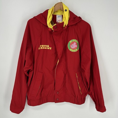 Vintage Disney Jacket Mens Extra Small Red Opening Ceremony Hooded Mickey Mouse - 第 1/10 張圖片