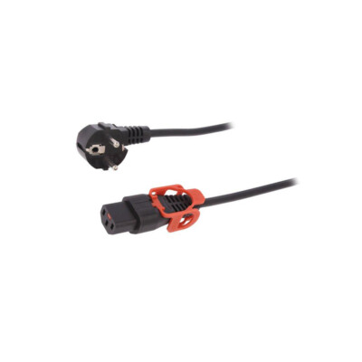IEC-EL332S Kabel CEE 7/7 (E/F) abgewinkelter Stecker,IEC C13 weiblich IEC LOCK