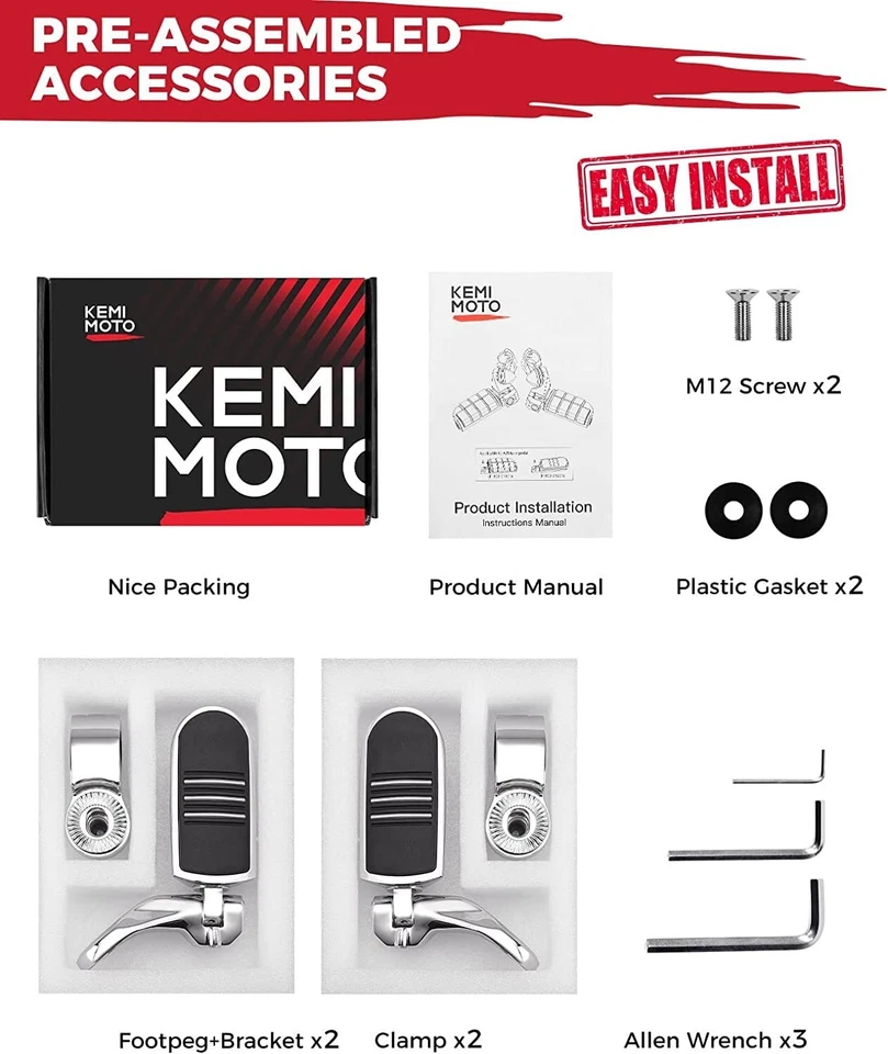 Clavijas universales para carretera de motocicleta para barra de carretera Road King 1 1/4 1,25 Foto 3 de 4