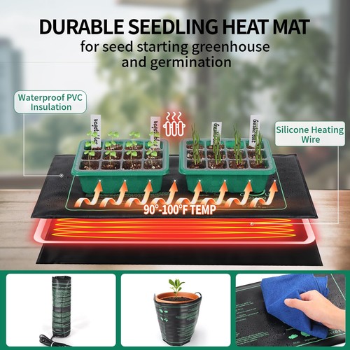 4-Pack Seed Starter Tray with Grow Light and Heat Mat, 48 Cells Seed Starter ... - Picture 4 of 6