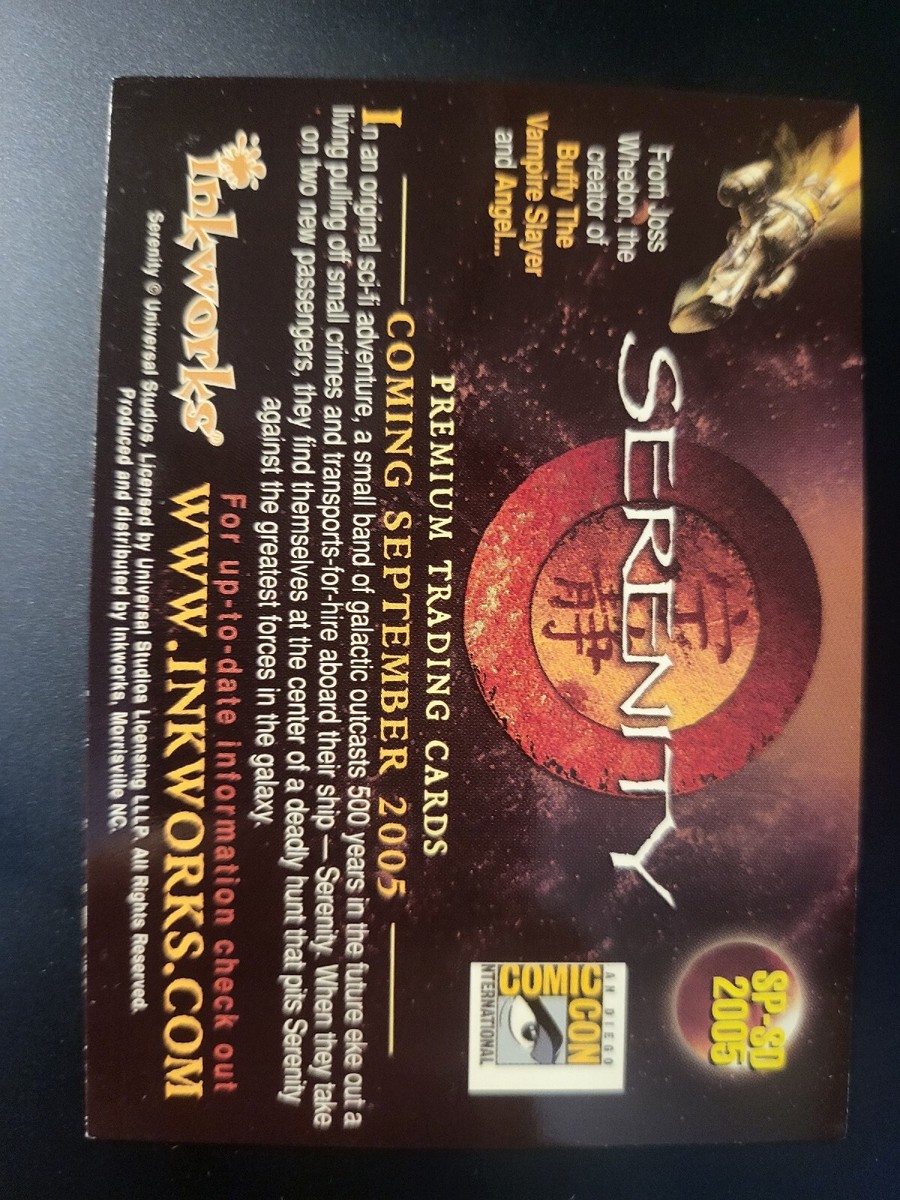 PROMO CARD Firefly Serenity Inkworks 2005 Sp-sd | eBay