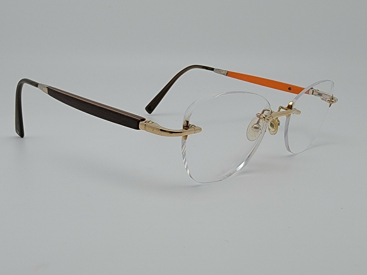Gold & Wood Ta0v24 Mercure Rimless Eyeglasses Frame 
