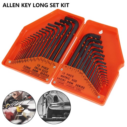 Metric Imperial Allen Wrench Set L Shape Ball End Hex Key Bike Repair GQ