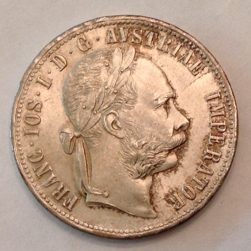 ~ 1879 Austria Franz Josef Silver Florin Uncirculated Unc - Picture 1 of 2