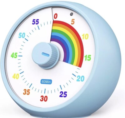 60 Minuten visueller Timer für Kinder stiller Countdown Timer Uhr Regenbogen Design Neu