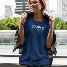 SIMPLE-not easy FemaleTshirt-Simple Minimal Printed One Liner