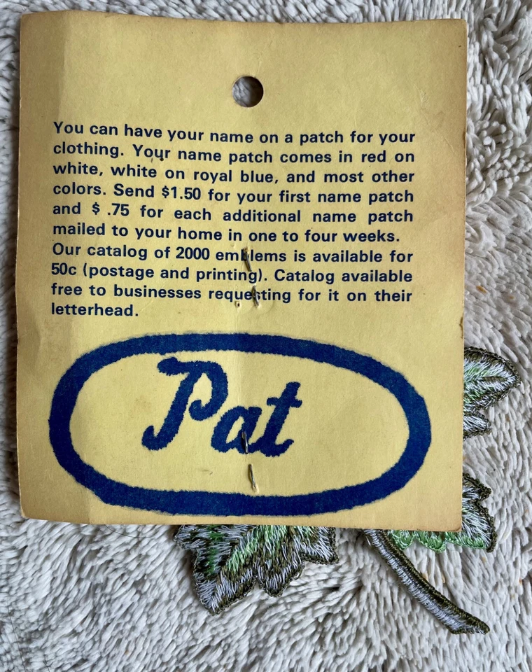 Patches washable Rose patch (Holm Patches) made in USA circa 1970 New! - Image 2 of 2