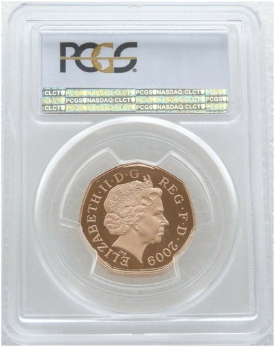 2009 Royal Mint Britannia New Pence Piedfort 50p Gold Proof Coin PCGS PR69 DCAM - 第 2/3 張圖片